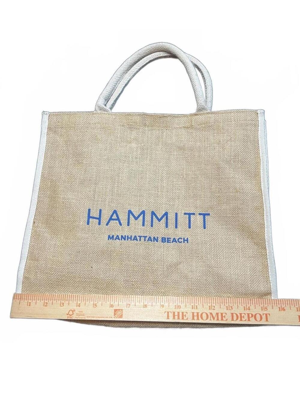 Hammitt Manhattan Beach Jute Tote Bag Burlap Straw Beach Carryall Market Shopper - Picture 5 of 7